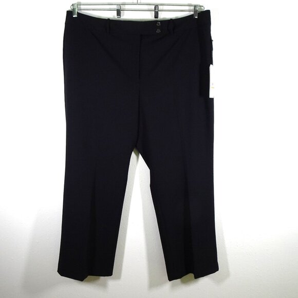 Calvin Klein Curvy Fit Pants Women's Plus Size 24W Navy Blue Workwear Office - Picture 1 of 14